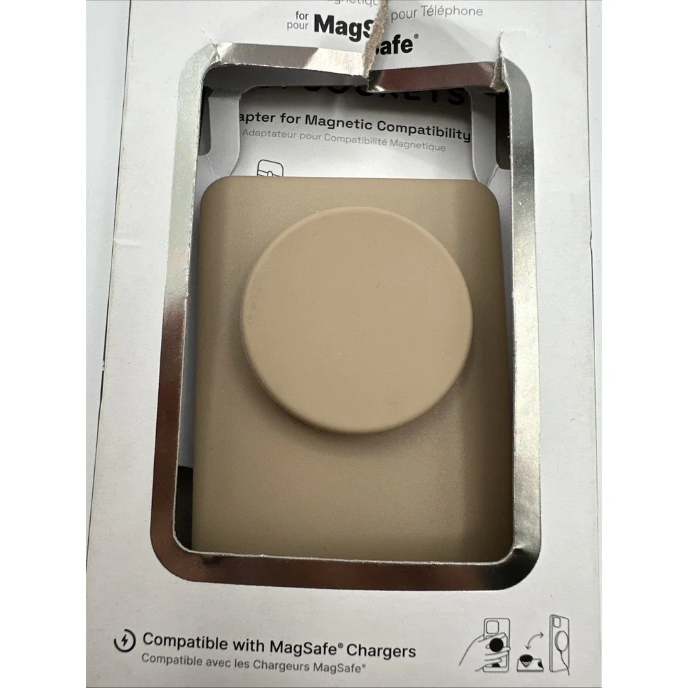 PopSockets Magnetic MagSafe PopWallet+ Phone Wallet/Grip for iPhone - Latte